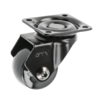 Furniture roll GTV CALIBRO, H=50,5 mm, fi35 mm, without brake, plastic + steel, black